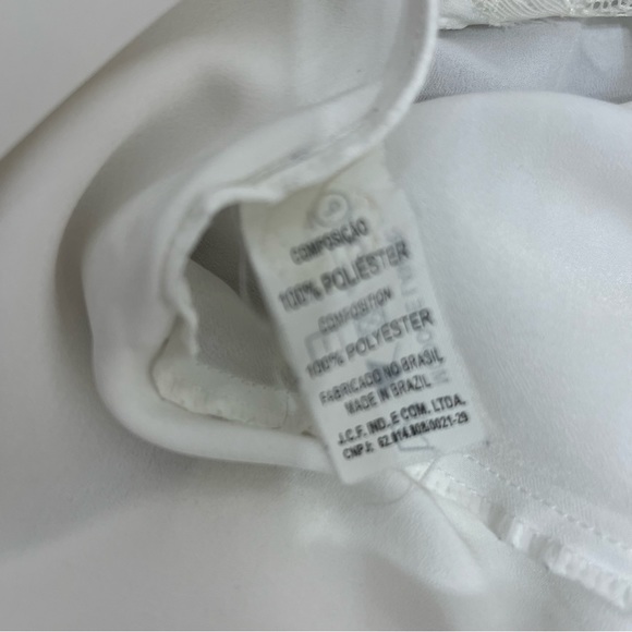 Jogé Nightgown White Mid Length Wedding Night Gown Tie Back Embroidered … - Picture 9 of 10